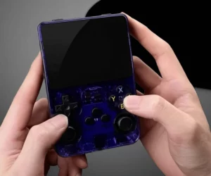 Retro konsola do gier fioletowy transparentny