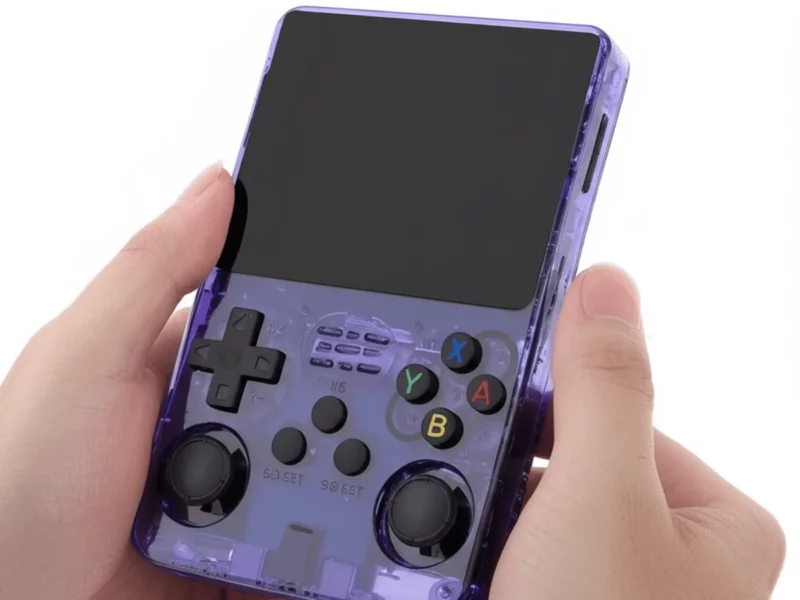 Retro konsola do gier fioletowy transparentny