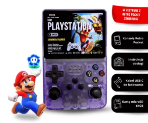 Retro konsola do gier fioletowy transparentny