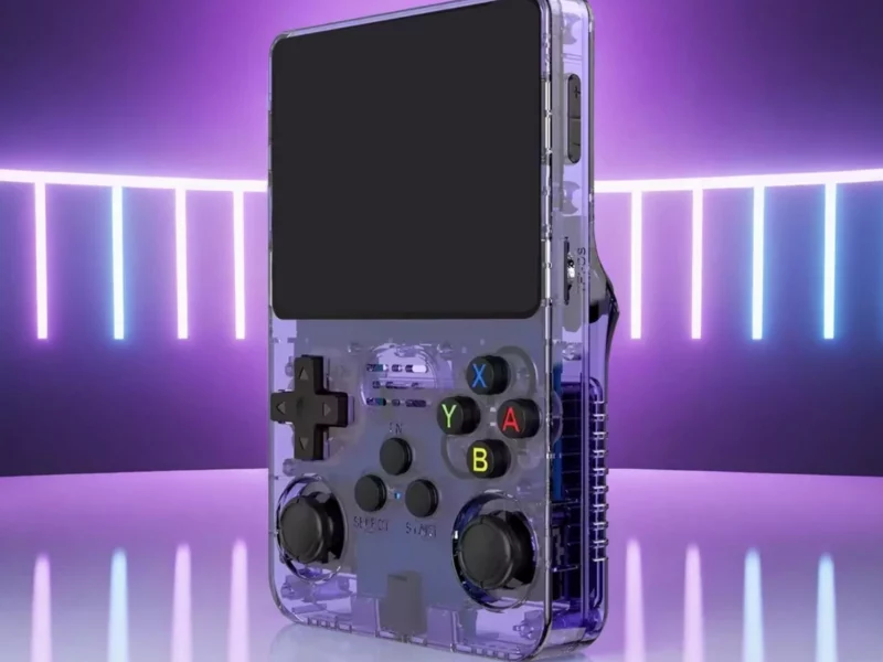 Konsola do Gier fioletowy transparentny Retro Pocket