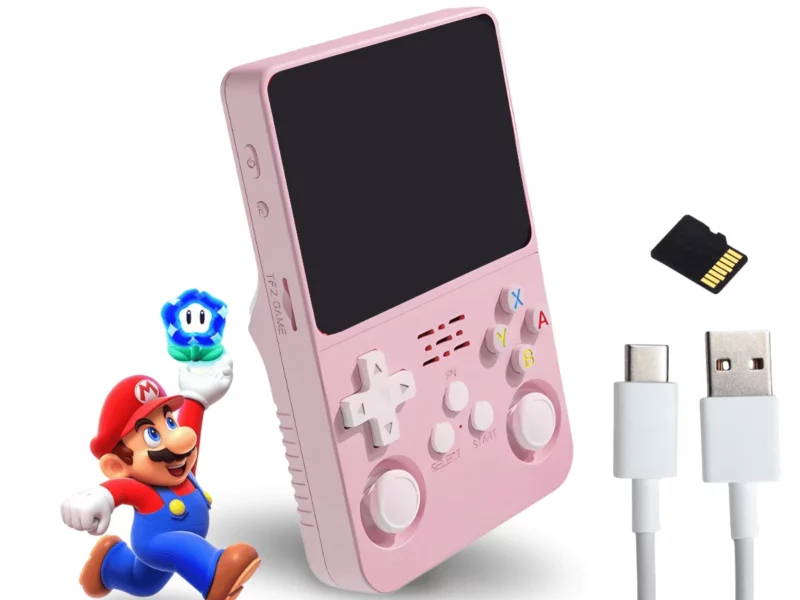 Przenośna konsola do gier różowa pastelowa