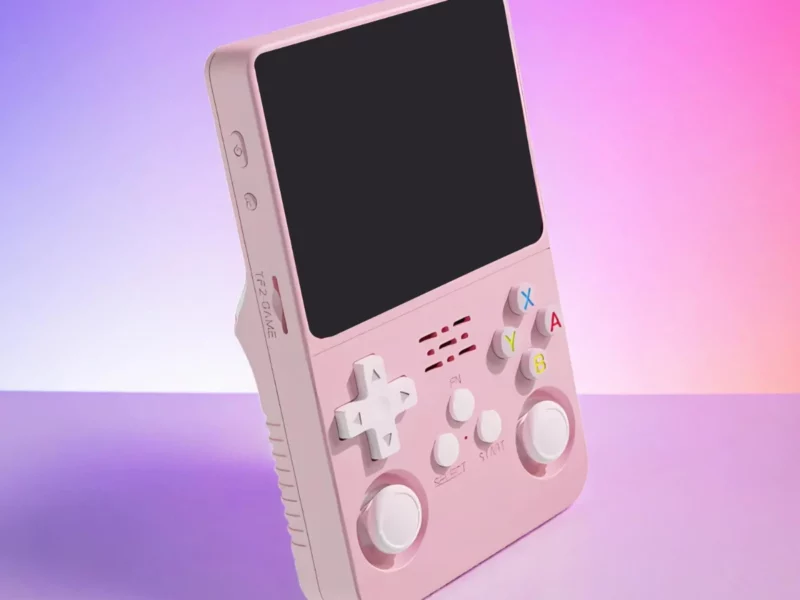 Konsola do gier różowa pastelowa RetroPocket