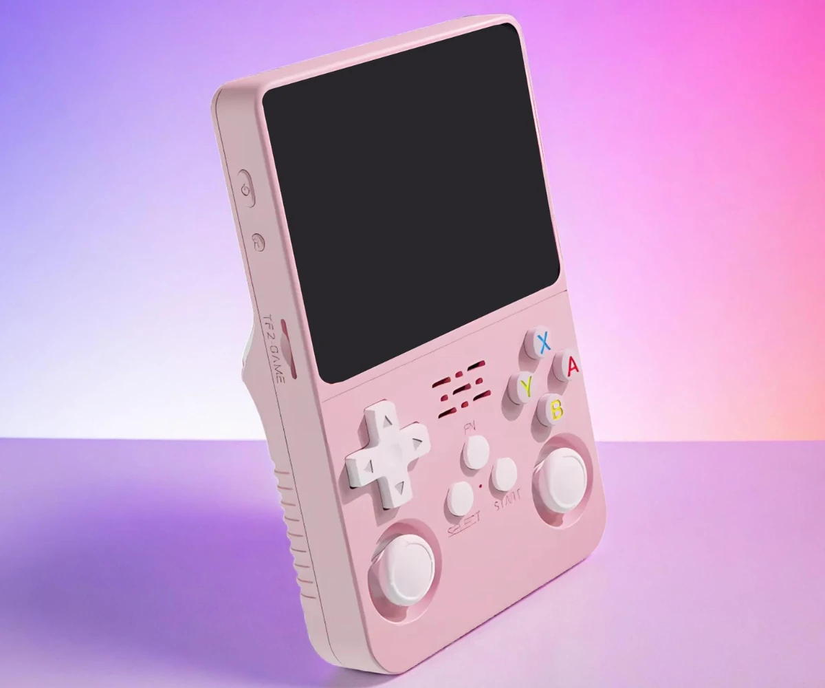 Konsola do gier różowa pastelowa RetroPocket