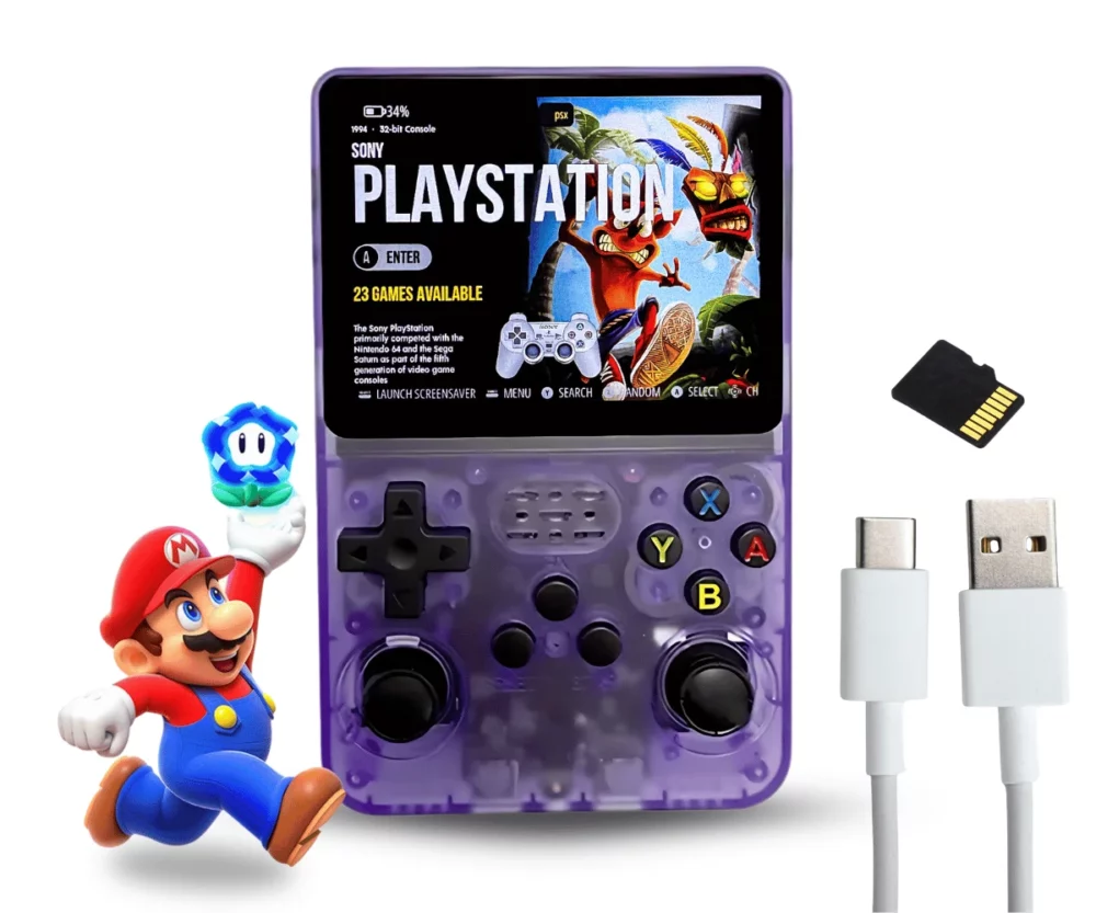 Retro konsola do gier fioletowy transparentny