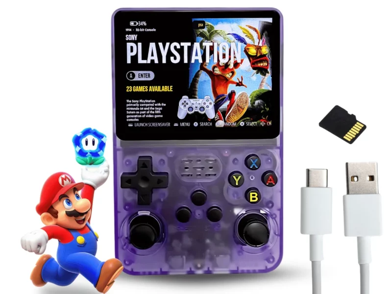 Retro konsola do gier fioletowy transparentny