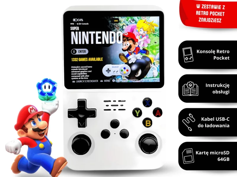 Konsola do Gier Biała Retro Pocket