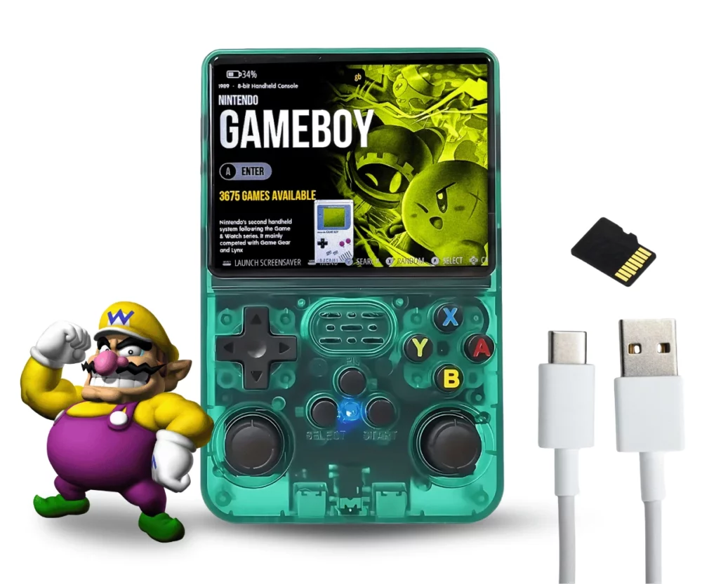 Konsola do gier Game Boy zielona transparentna Retro Pocket